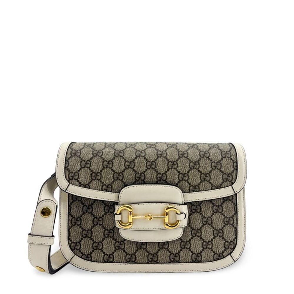 Gucci Horsebit 1955 Shoulder Bag GG Supreme White